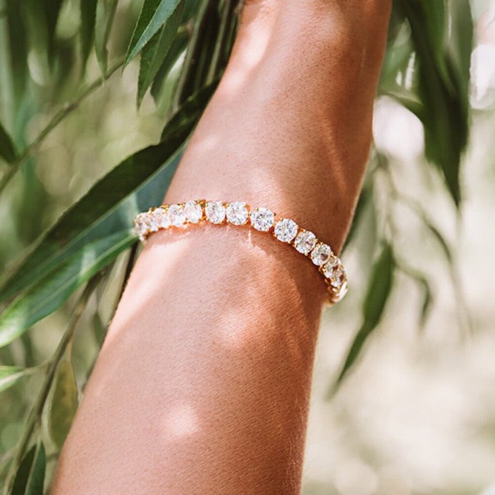BRACHA Darcy Tennis Bracelet in 14k Gold Plated - Picture 6 of 7